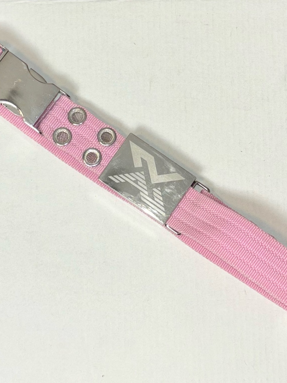 Armani exchange Y2K belt in candy pink Utility Buckle Grommet belt size medium - Picture 9 of 16